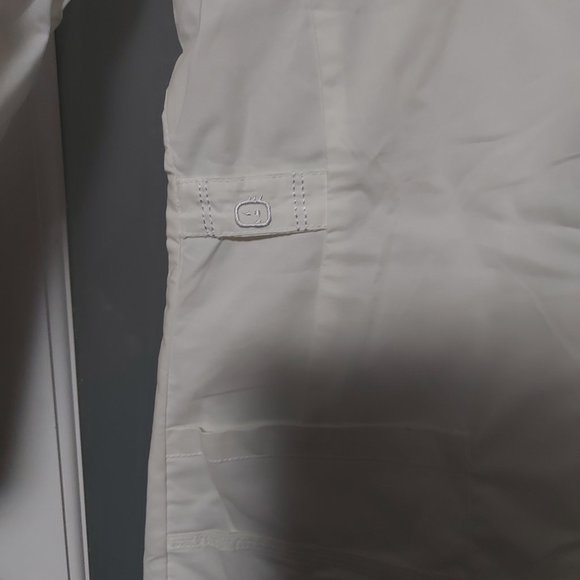 WonderWink WonderFlex Women White Scrub Top Long Sleeve Button Snap Sz Small - Picture 6 of 10